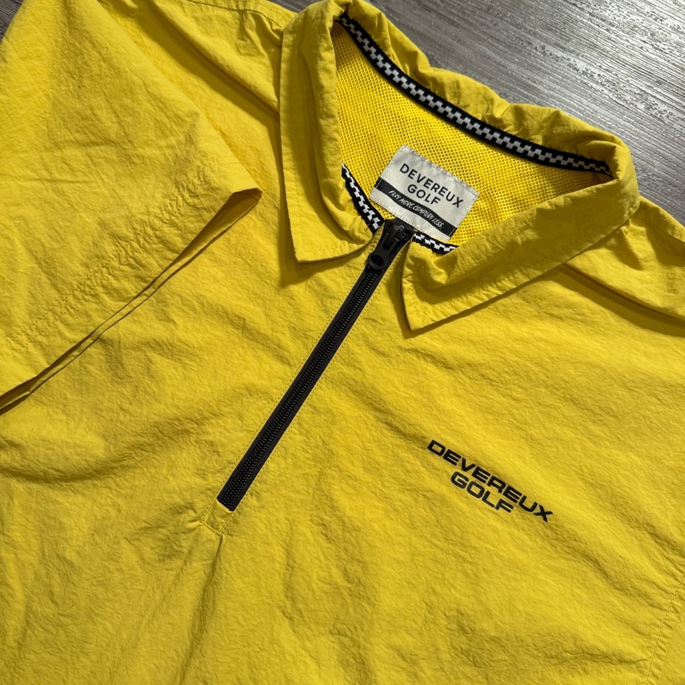 Devereux Golf Windshirt Mens S Yellow Performance Lightweight Pullover Jacket